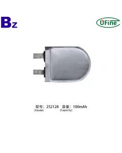 Lithium-ion Cell Manufacture Professional Customized Special-shape Battery BZ 252128 3.7V 100mAh Li-polymer Battery