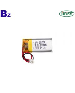 China Lithium Cells Manufacturer Wholesale Wearable Devices Lipo Battery UFX 501530 3.7V 210mAh Lithium Polymer Battery