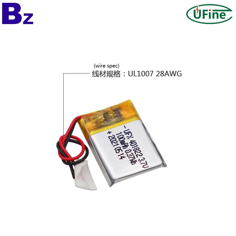 401822 3.7V 100mAh Lithium-ion Polymer Battery