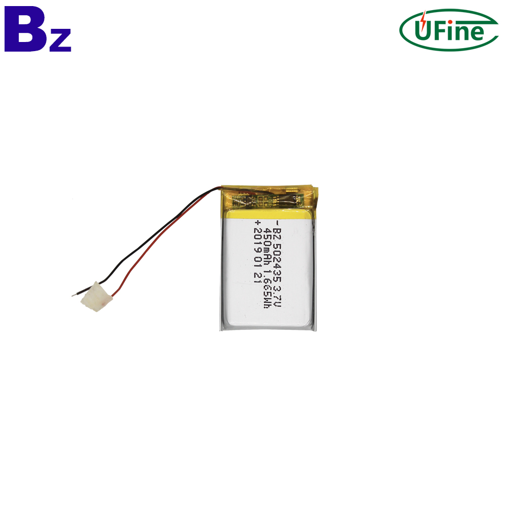 502435 3.7V 450mAh Li-polymer Battery
