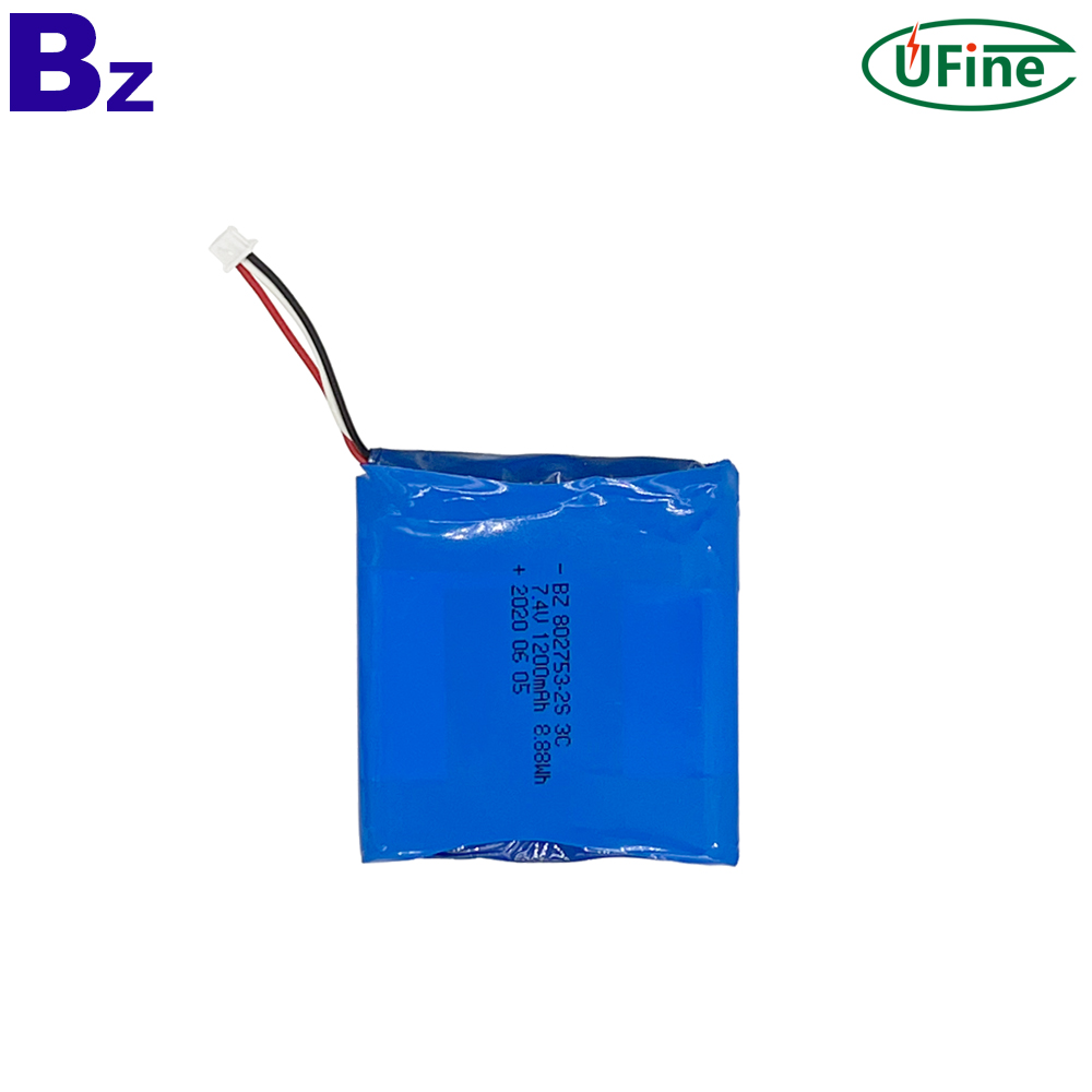 802753-2S 7.4V 1200mAh 3C Discharge Lipo Battery Pack