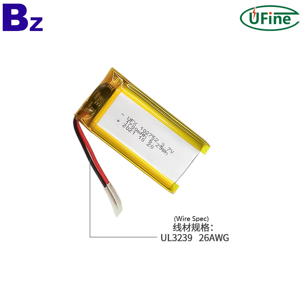 102752 3.7V 1700mAh Rechargeable Li-po Battery