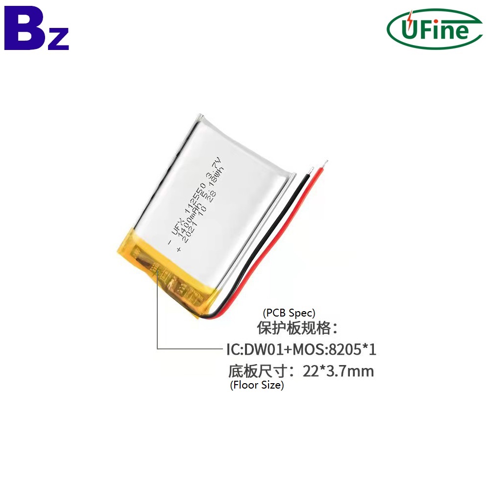 112550 3.7V 1400mAh Li-ion Polymer Battery