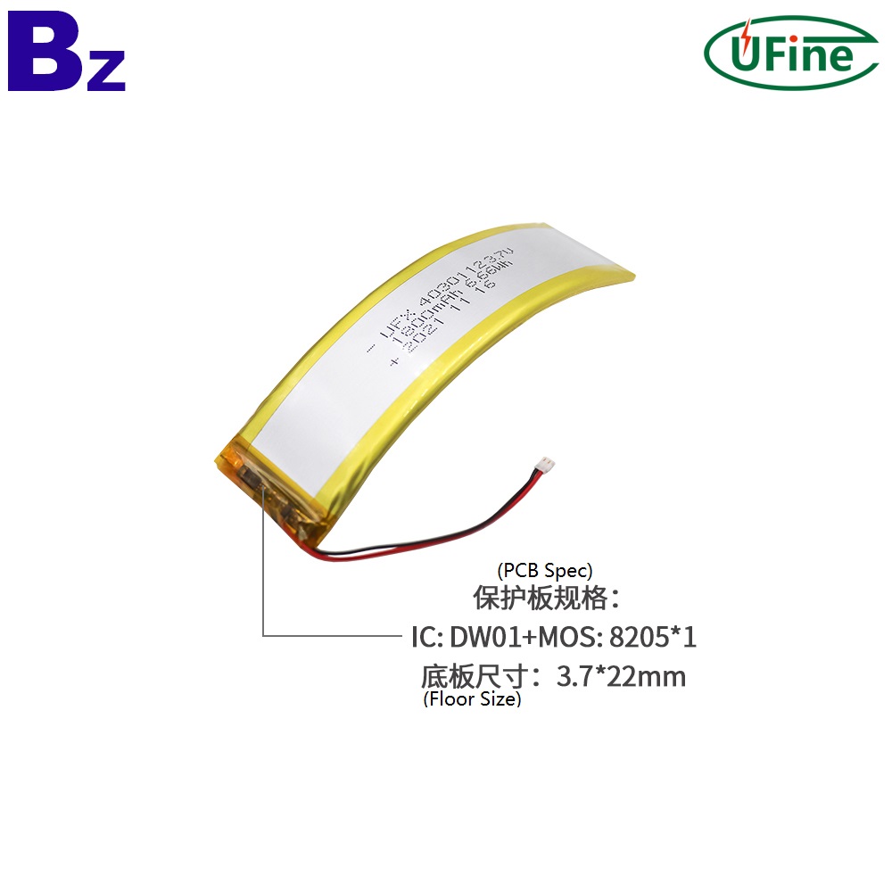 4030112 3.7V 1800mAh Curved Li-ion Polymer Battery