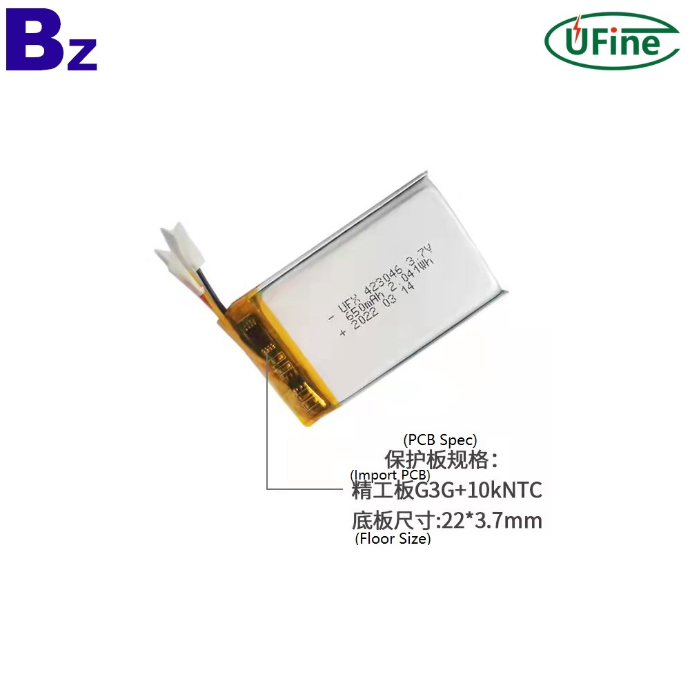 423046 3.7V 650mAh Rechargeable Battery