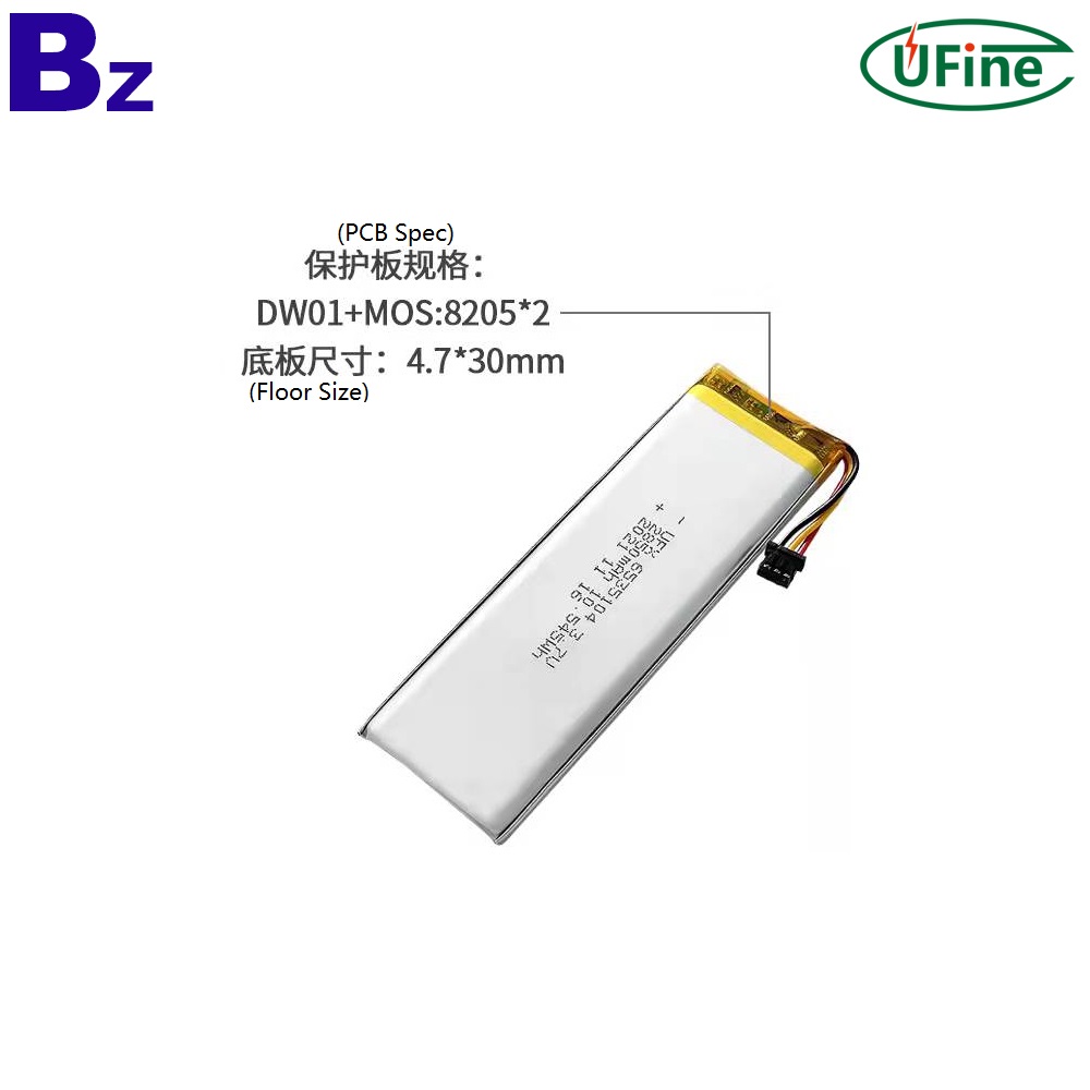 6535104 3.7V 2850mAh Li-polymer Battery