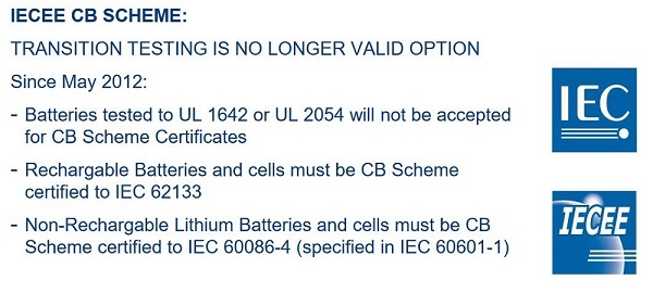 Lithium Battery CB certification