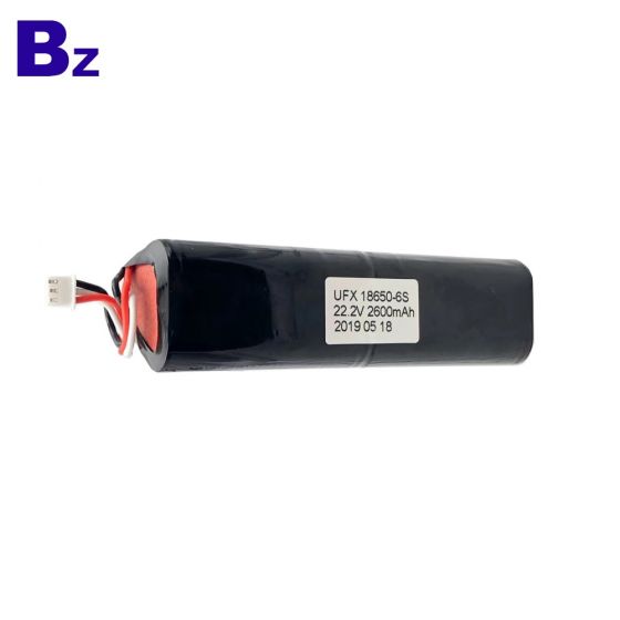 China Best Cylindrical Battery UFX 18650 6S 2600mAh 22.2V Lithium ion Rechargeable Battery Pack