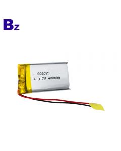China Lithium Battery Factory Wholesale UL Certification Battery of Smart Thermometer BZ 602035 400mAh 3.7V Li-ion Battery with KC Certificate