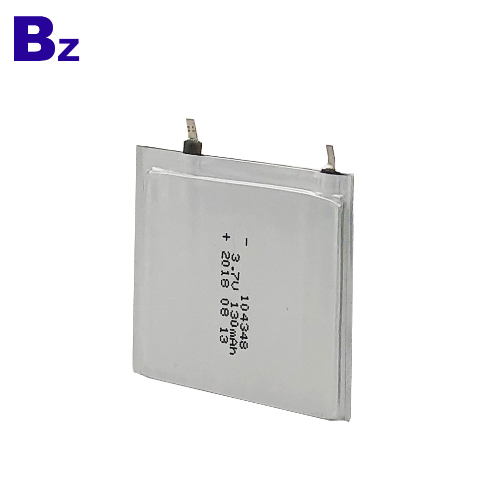 104348 130mAh 3.7V Polymer Li-Ion Battery