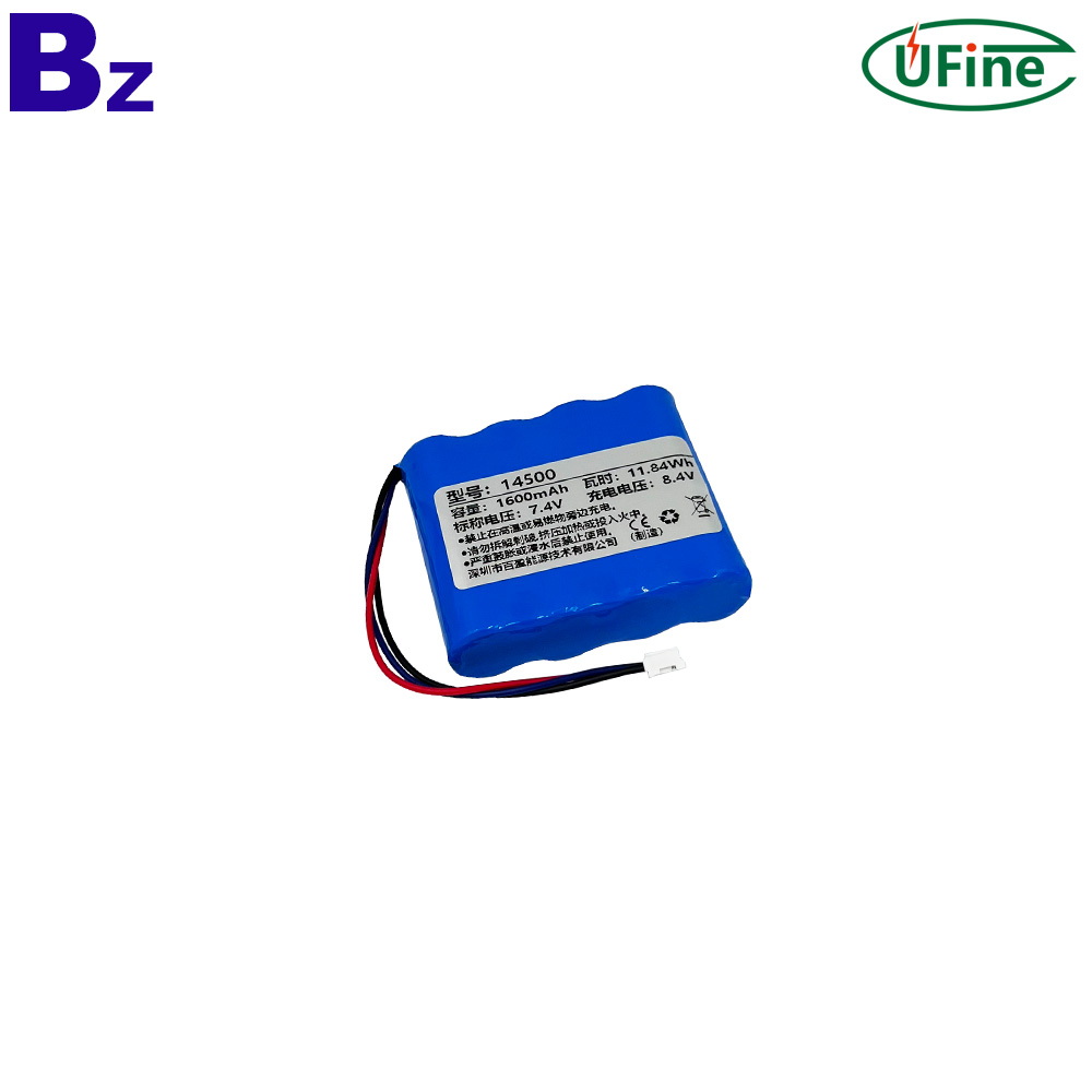 Customizes 14500 2S2P 7.4V 1600mAh Battery