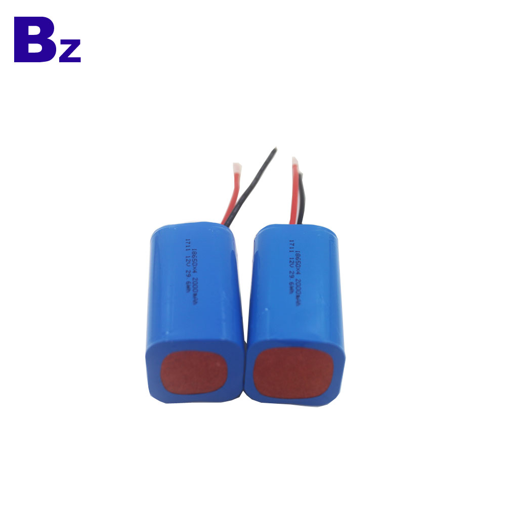 Cylindrical 18650 Battery 2000mAh 14.8V