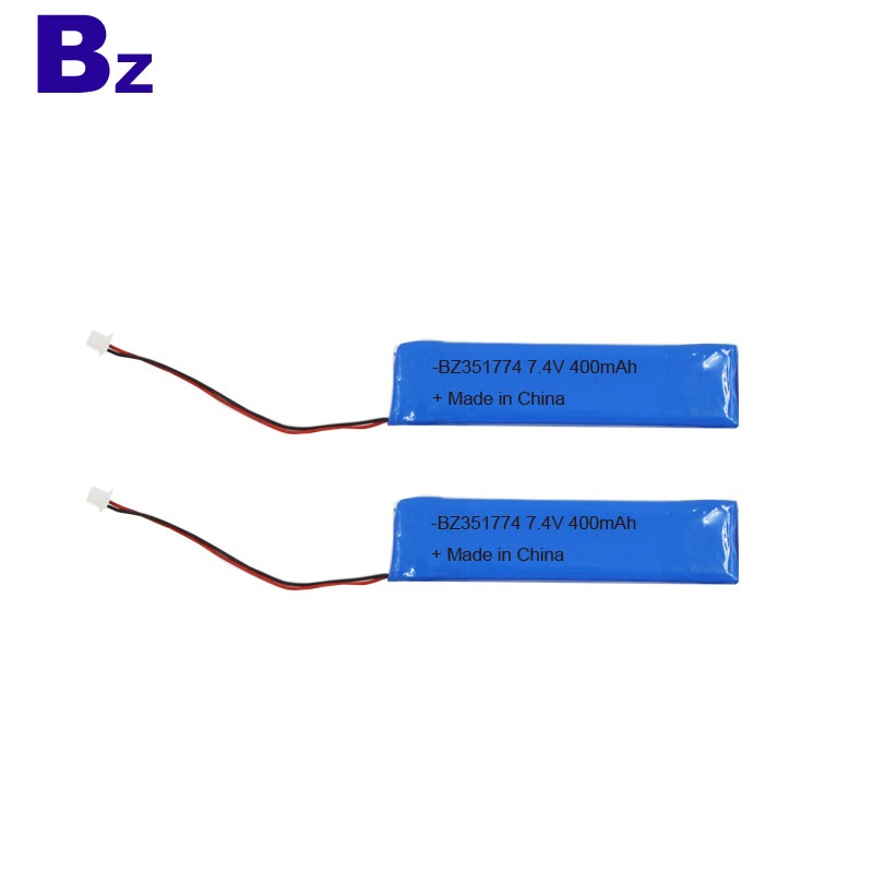 351772 7.4V 400mAh Polymer Li-ion Battery