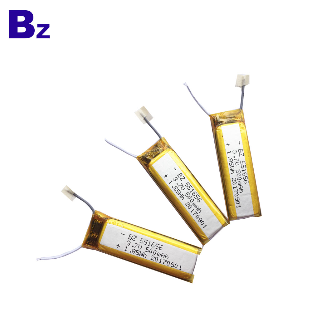 551656 500mAh 3.7V Li-Polymer Battery