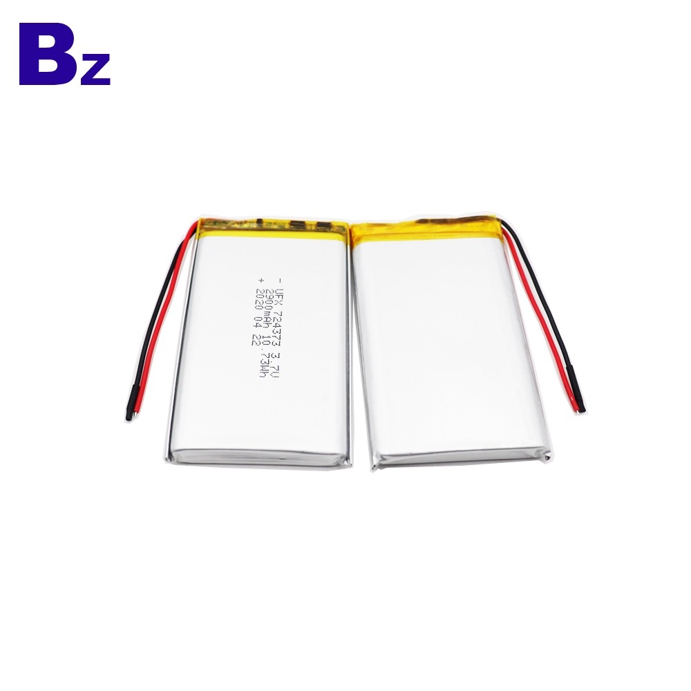 724373 2900mAh 3.7V Lithium Polymer Battery