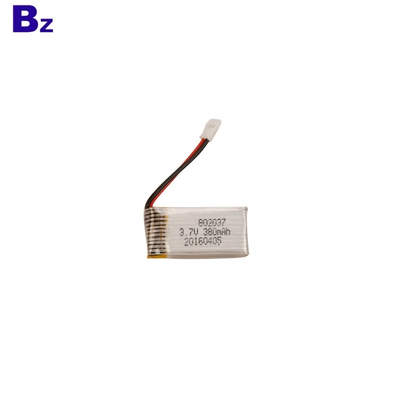 802037 380mAh 15C 3.7V Li-polymer Battery