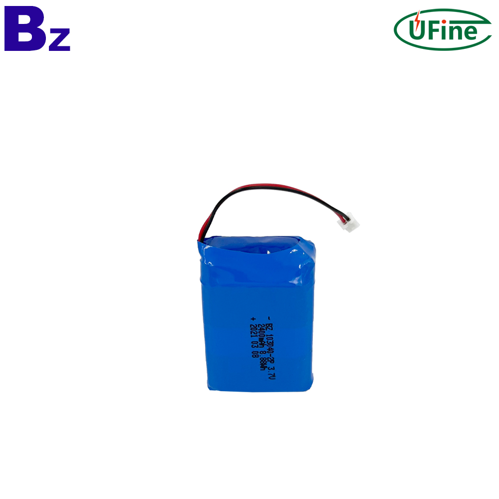 103040-2P 3.7V 2400mAh Li-ion Rechargable Battery Pack