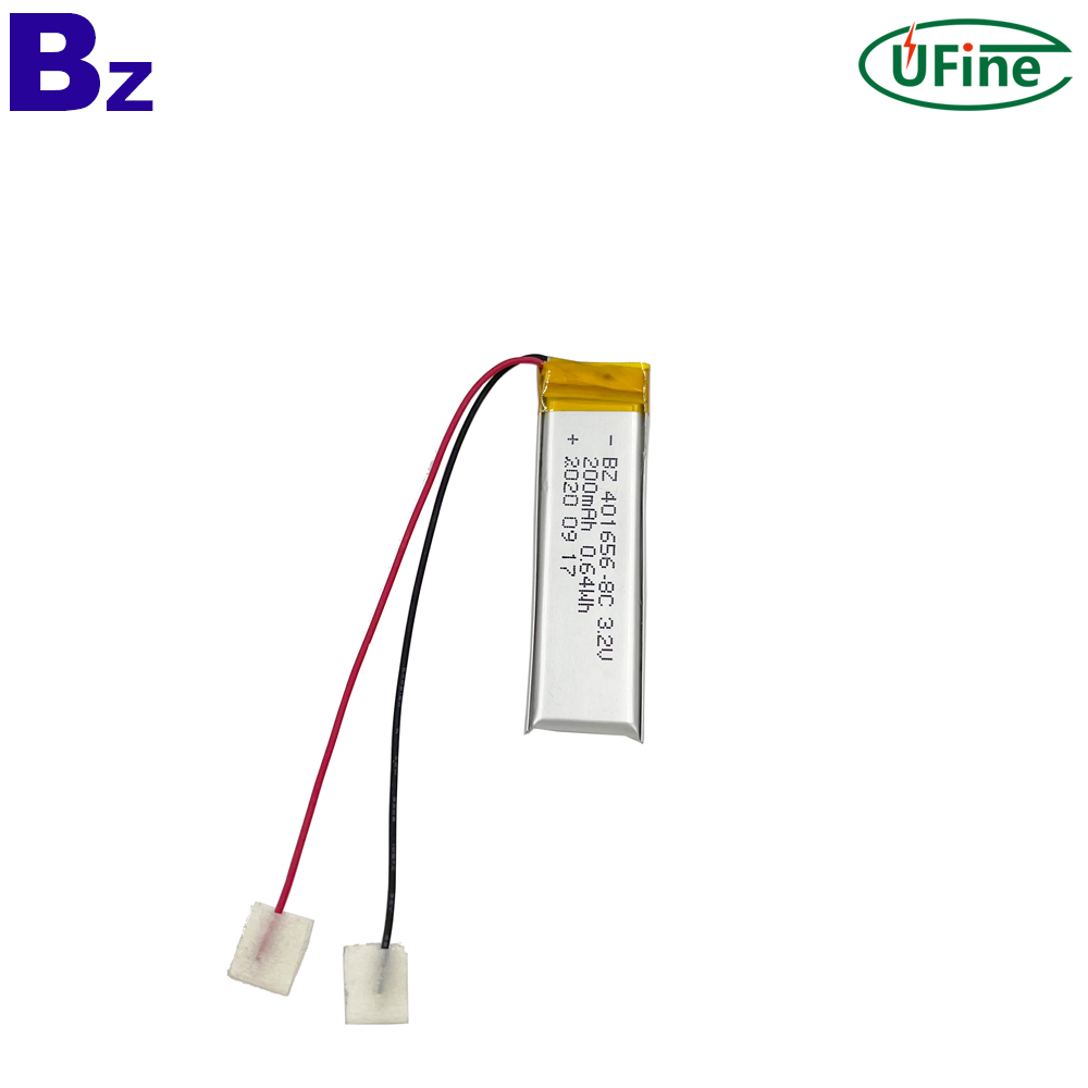 401656 3.2V 200mAh 8C Discharge LiFePO4 Battery