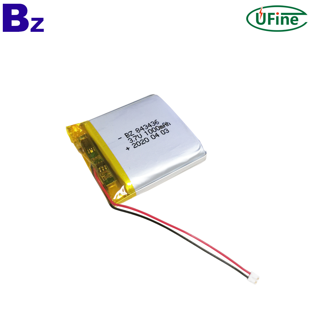 843436 3.7V 1000mAh Li-ion Polymer Battery