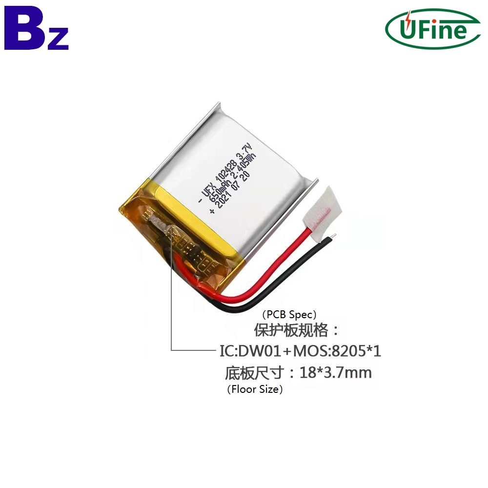 China Cell Factory Wholesale 650mAh Li-ion Polymer Battery