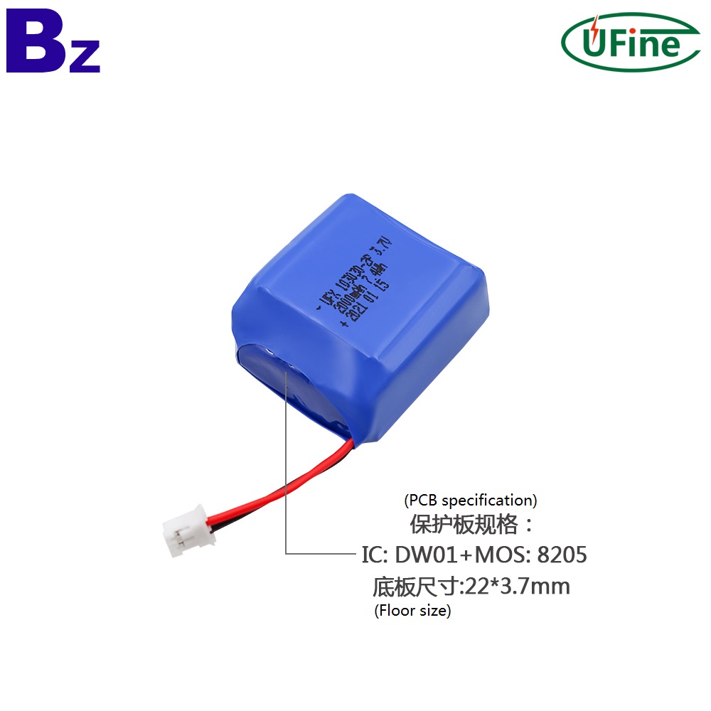 103030-2P 3.7V 2000mAh Lithium Polymer Battery