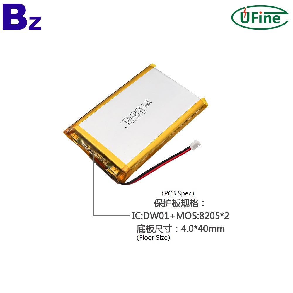 116090-1C 3.7V 6700mAh Li-Ion Battery116090 3.7V 6700mAh Lithium-ion Polymer Battery