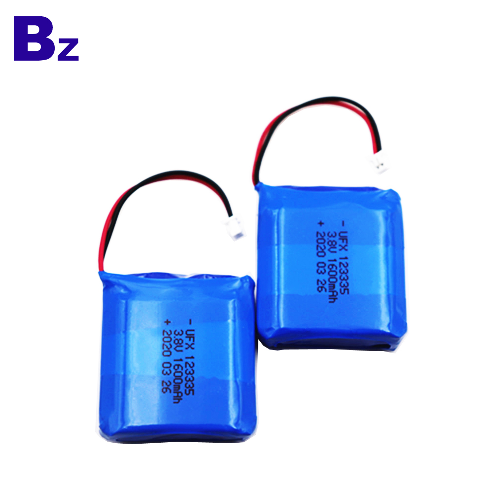 123335 1600mAh 3.8V Lithium Polymer Battery 