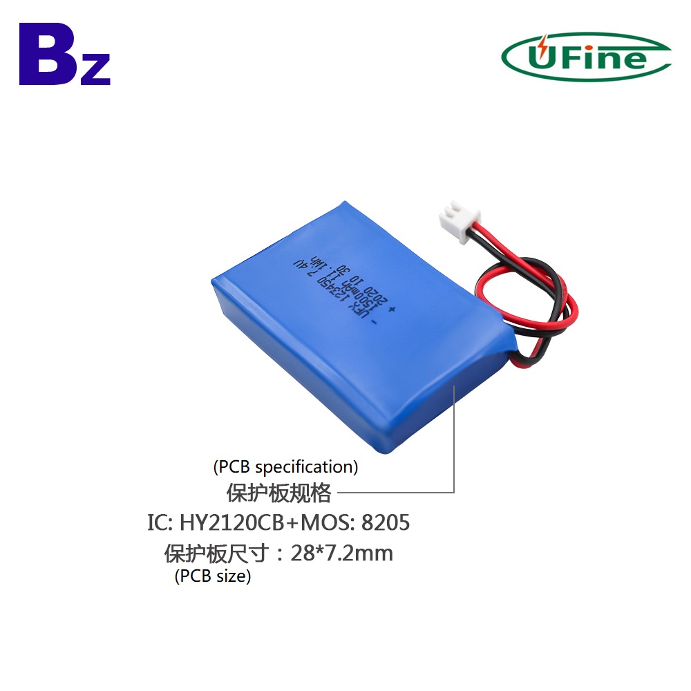 123450-2S 1500mAh 7.4V USB Rechargeable Li-Polymer Battery