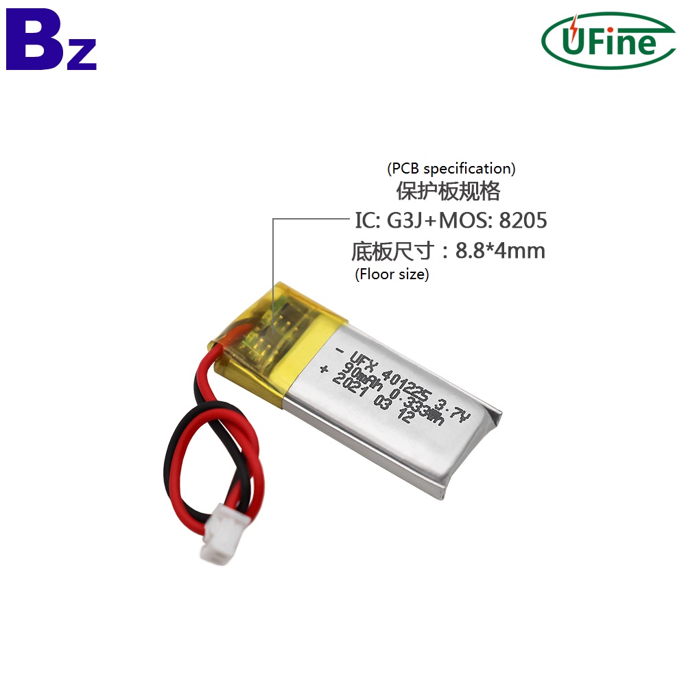 401225 3.7V 90mAh Lithium polymer Battery 