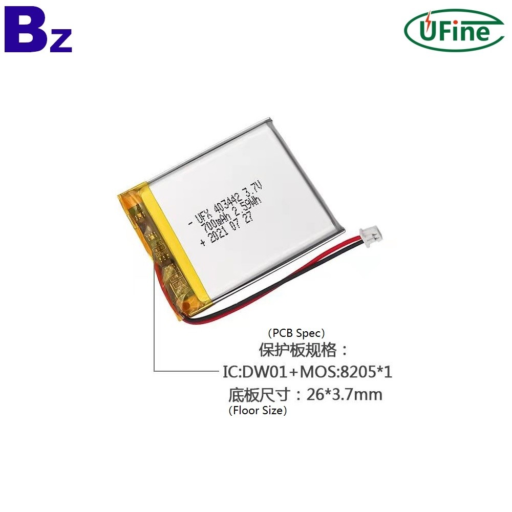 403442 700mAh 3.7V Li-po Battery