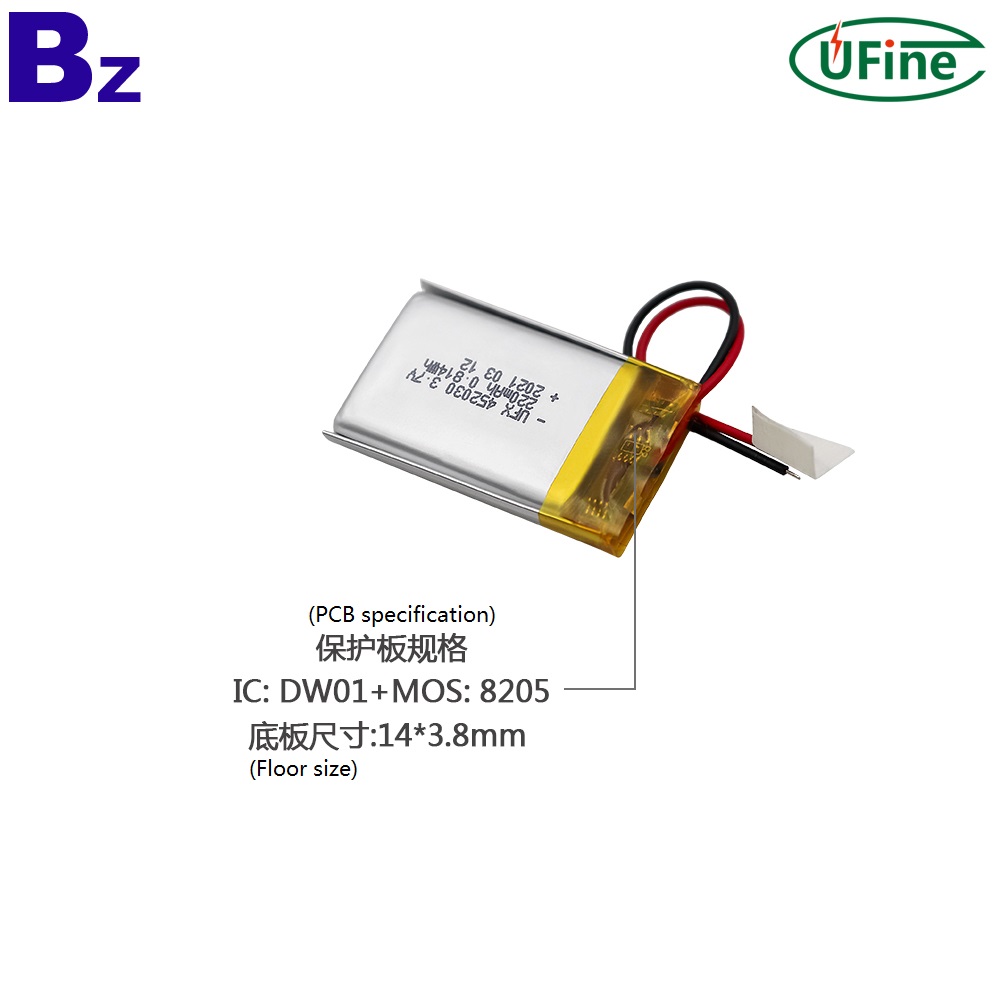 452030 3.7V 220mAh Lithium Polymer Battery