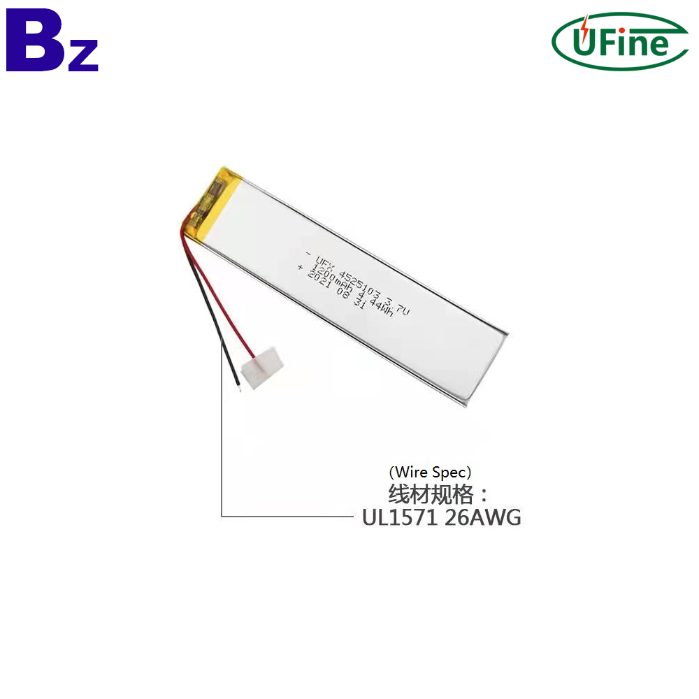 4525103 3.7V 1200mAh Liithium Polymer Battery