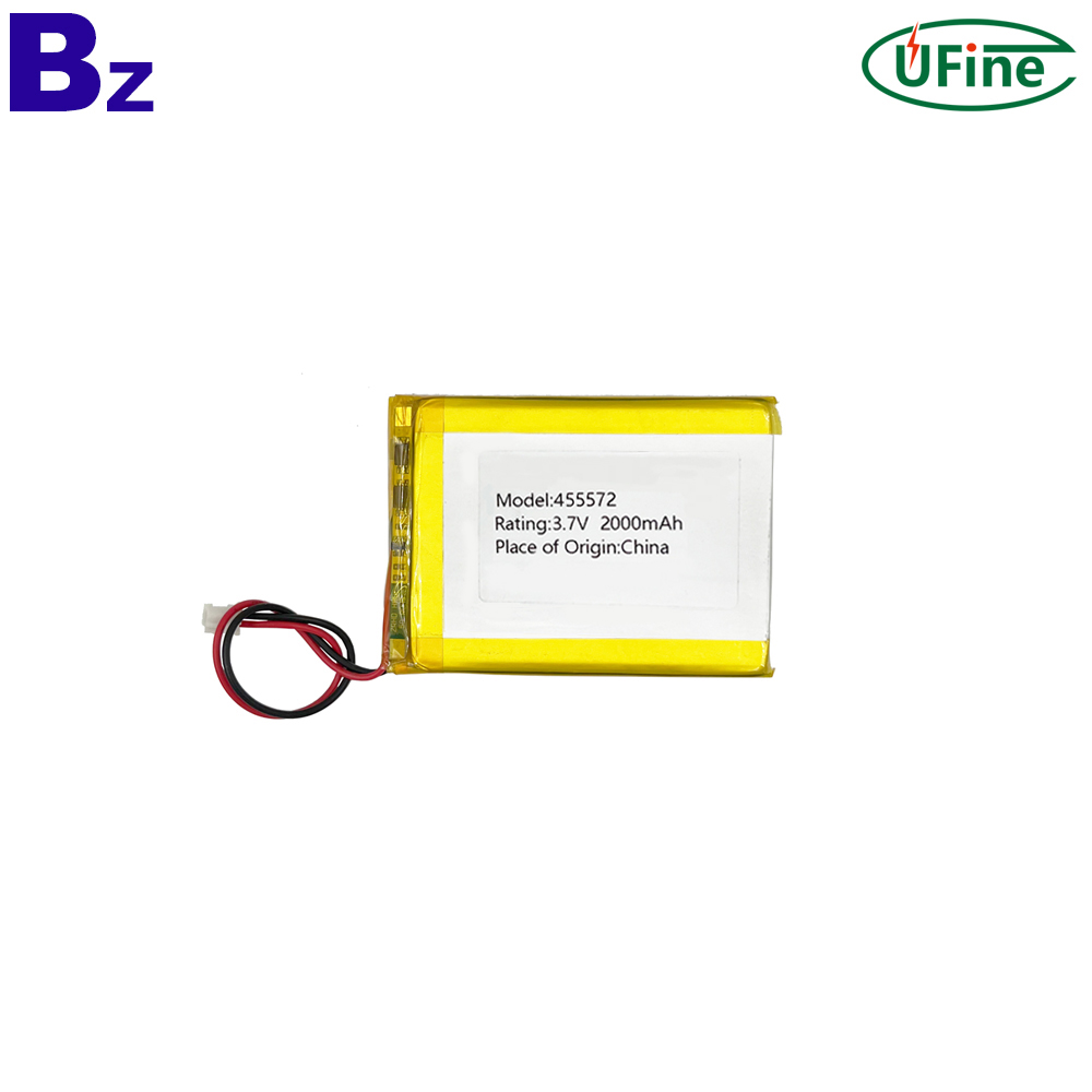 455572 3.7V 2000mAh Rechargeable Battery