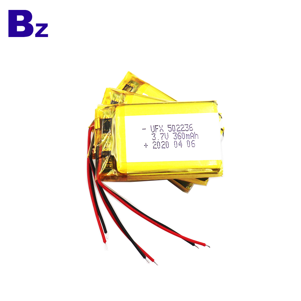 502236 360mAh 3.7V Lithium Polymer Battery