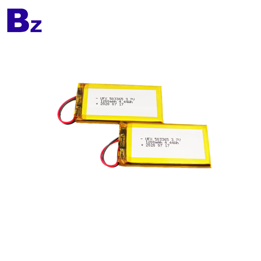 503365 1200mAh 3.7V Li-Polymer Battery With Wire