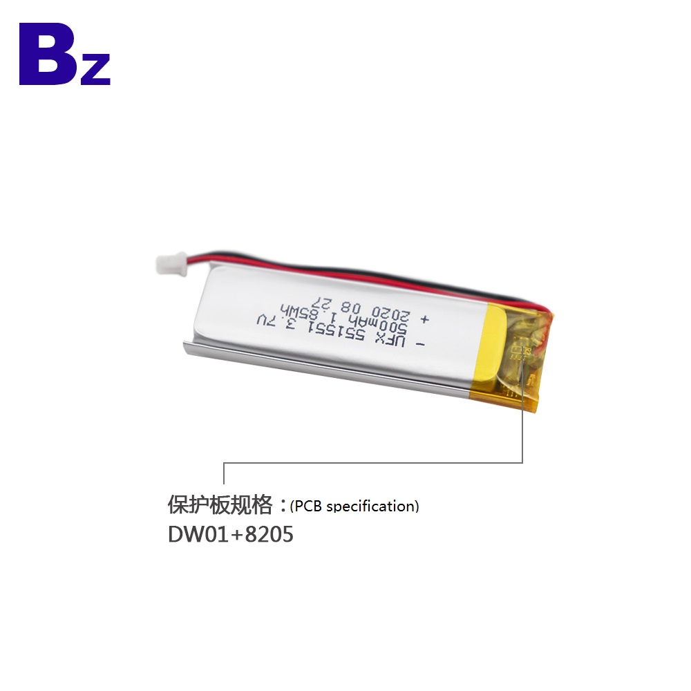 551551 500mAh 3.7V Lithium Ion Battery