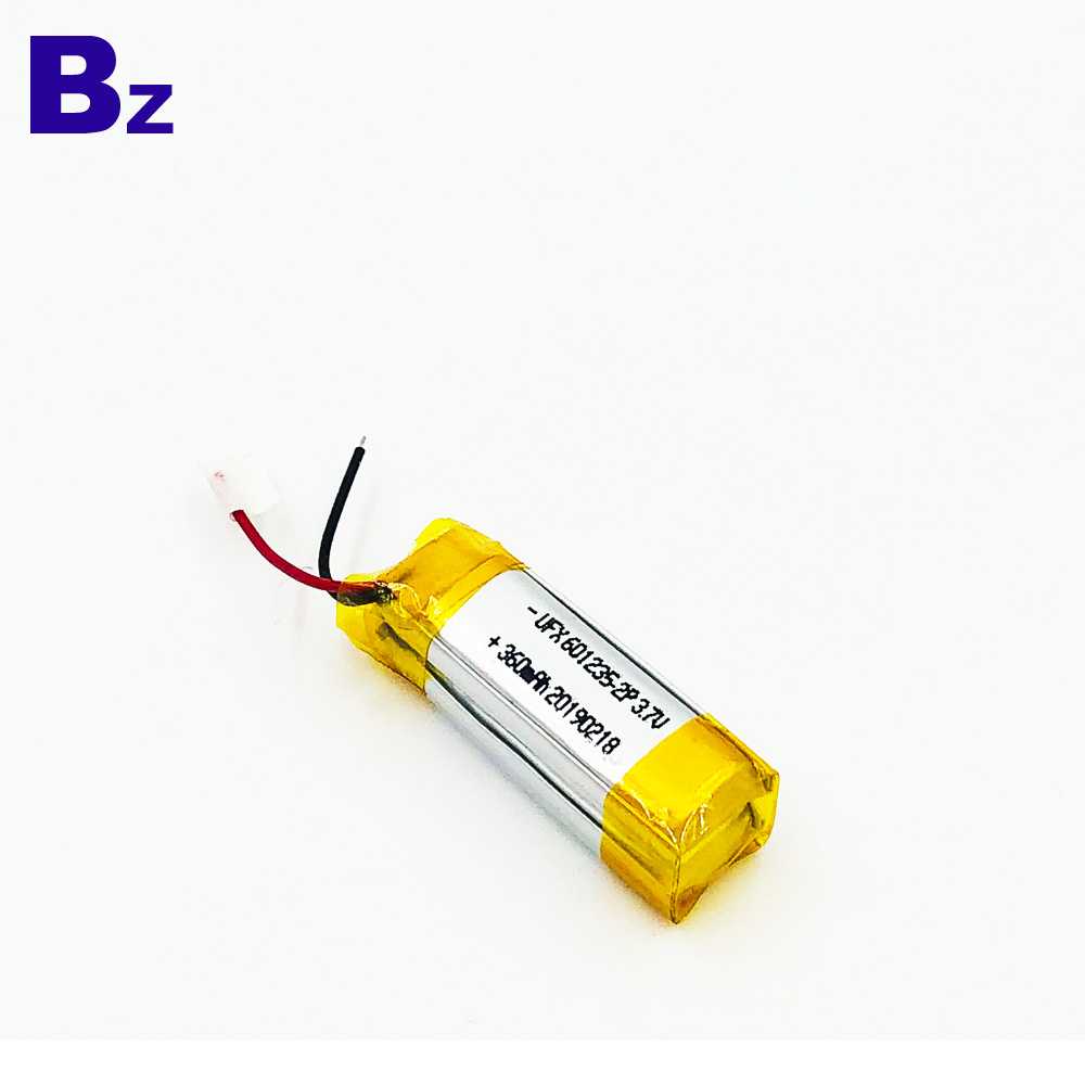 Customize Li-ion Battery For E-cigarette UFX 601235-2P 360mAh 3.7V Li-Polymer  Battery With Wire