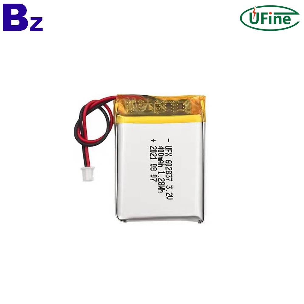 602837 400mAh 3.2V Lithium Polymer Battery