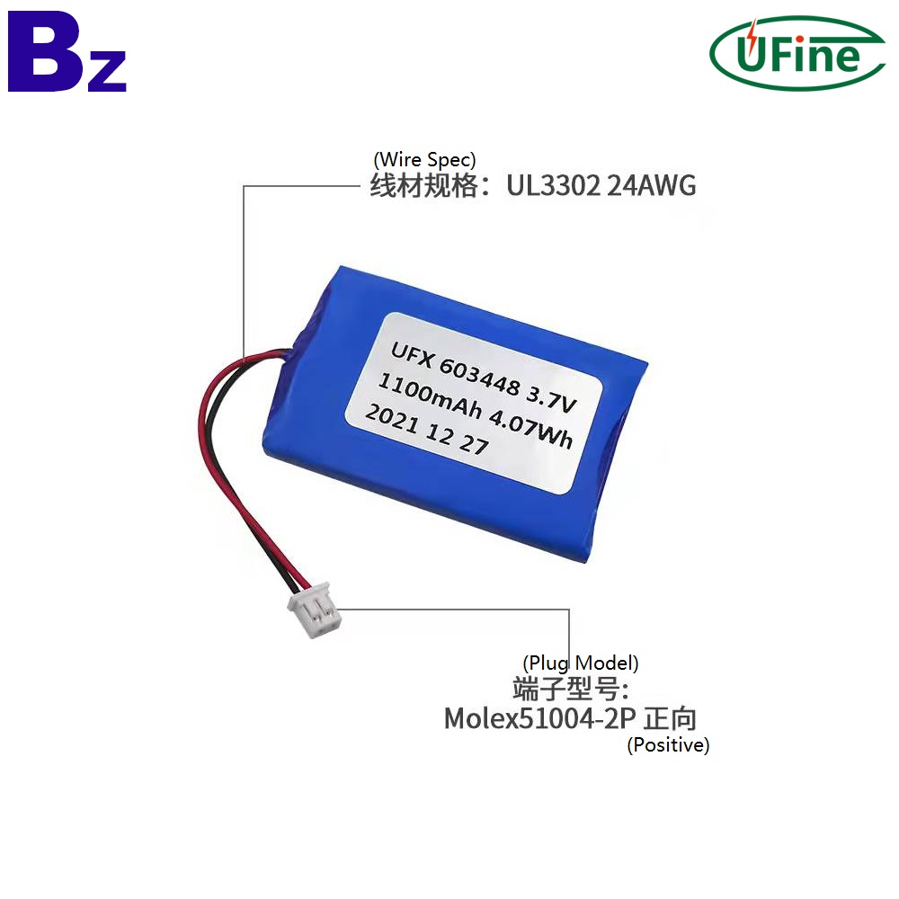 603448 3.7V 1100mAh Lipo Battery