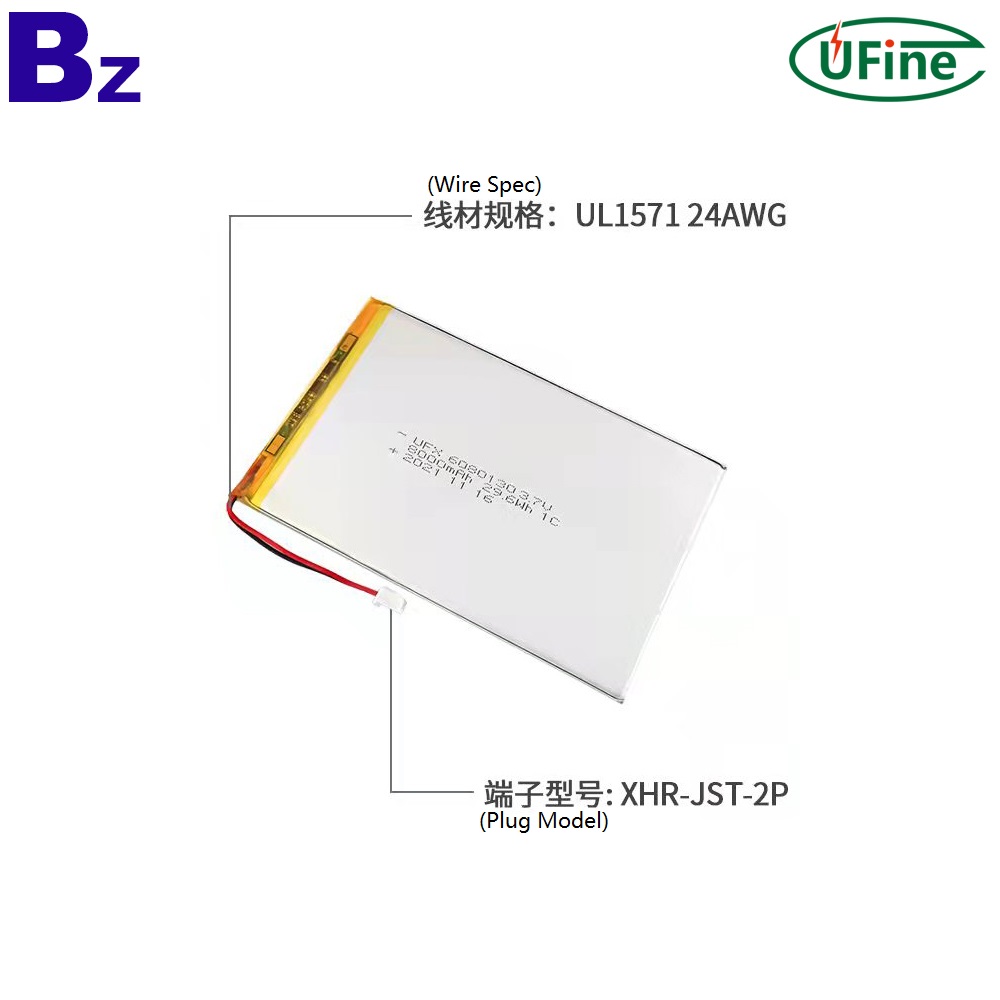 6080130 3.7V 8000mAh Battery with KC CB UL Certification