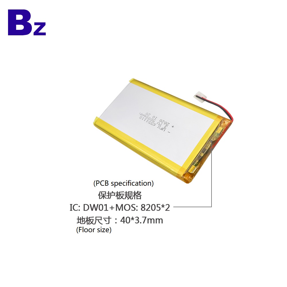 6551118 5000mAh 3.7V Lithium Polymer Battery