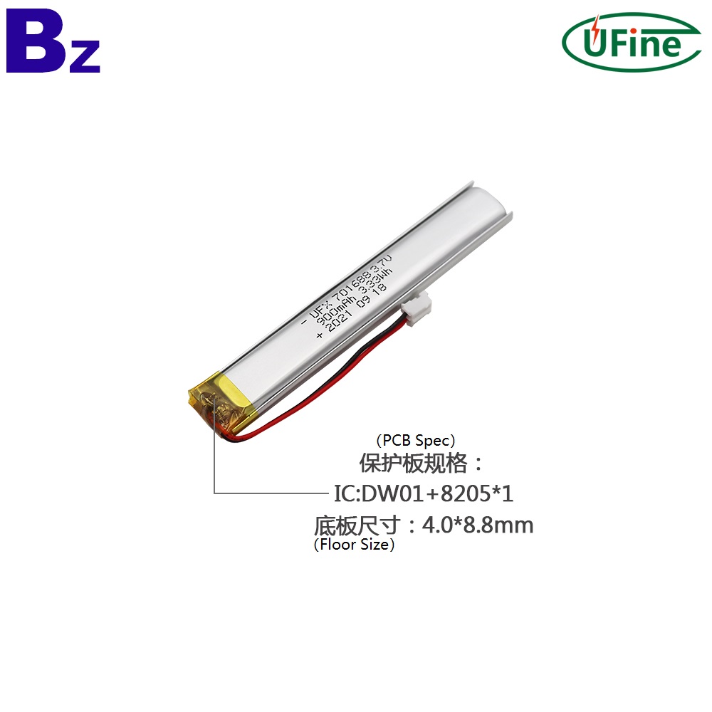 China Lithium Cell Manufacturer Customized 900mAh Battery