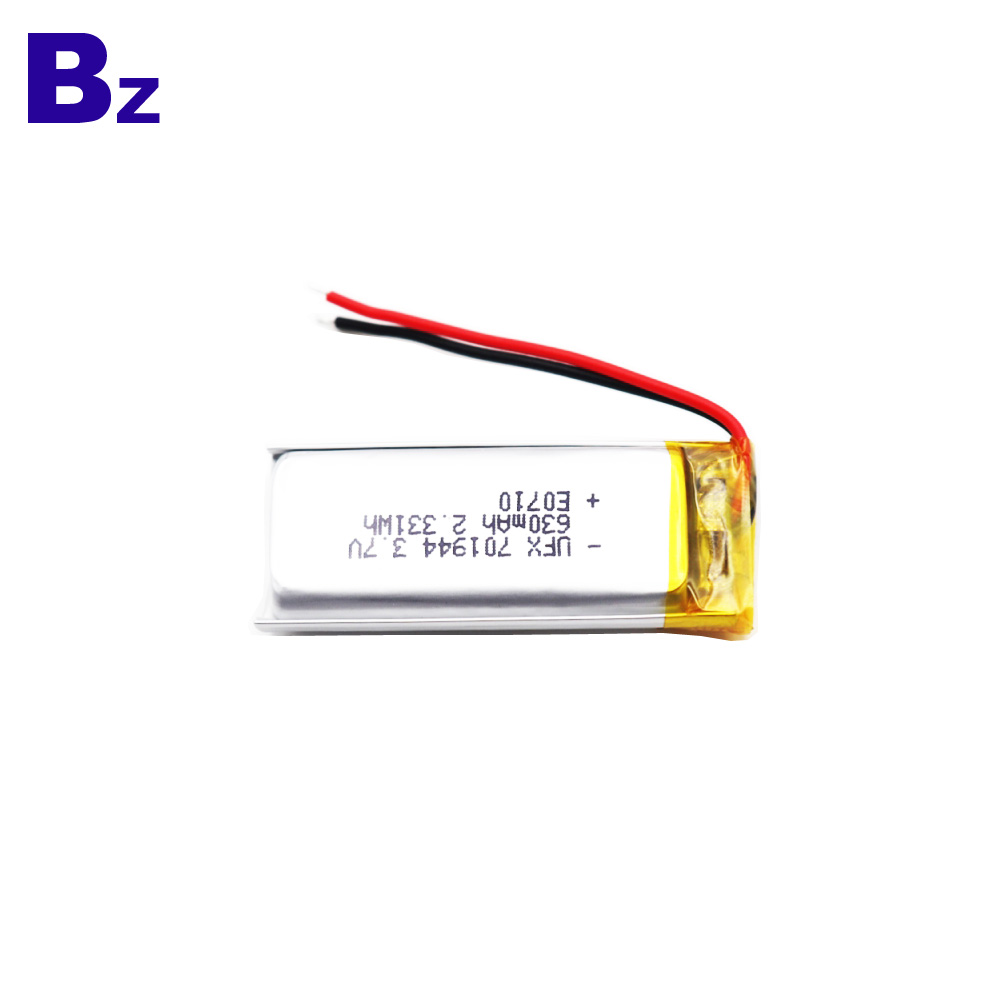 630mAh Li-Polymer Battery With Wire 