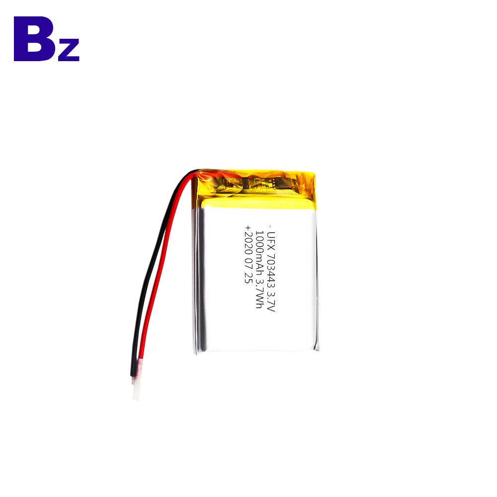 703443 1000mAh 3.7V Li-Polymer Battery