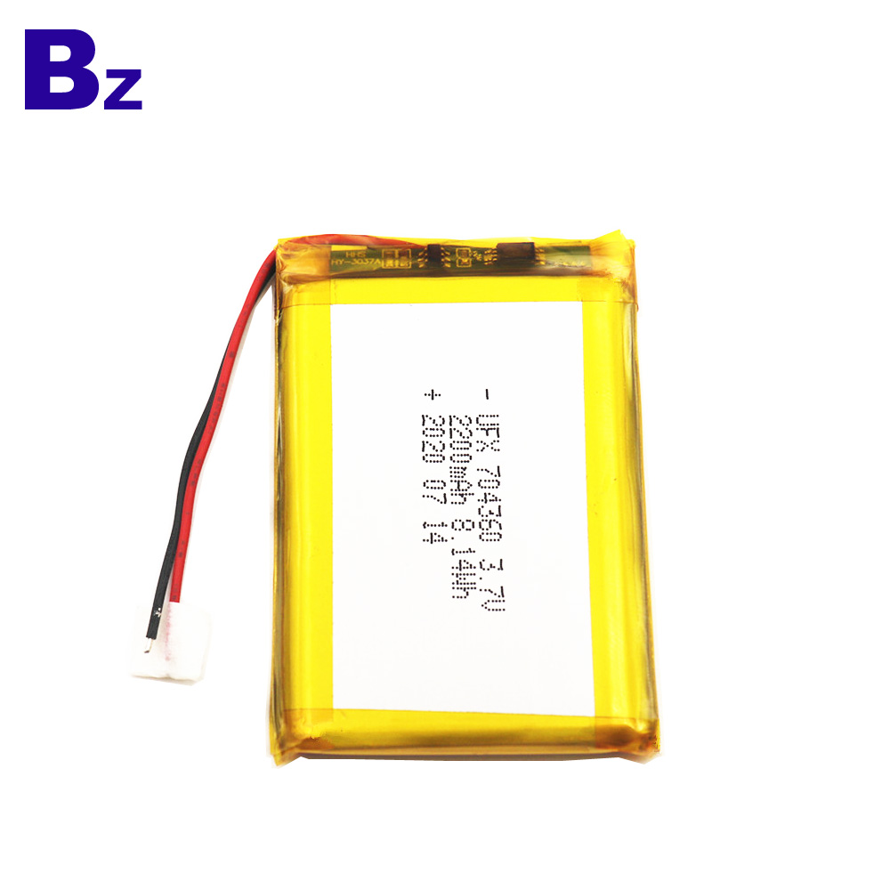 704360 2200mAh 3.7V Lithium Polymer Battery