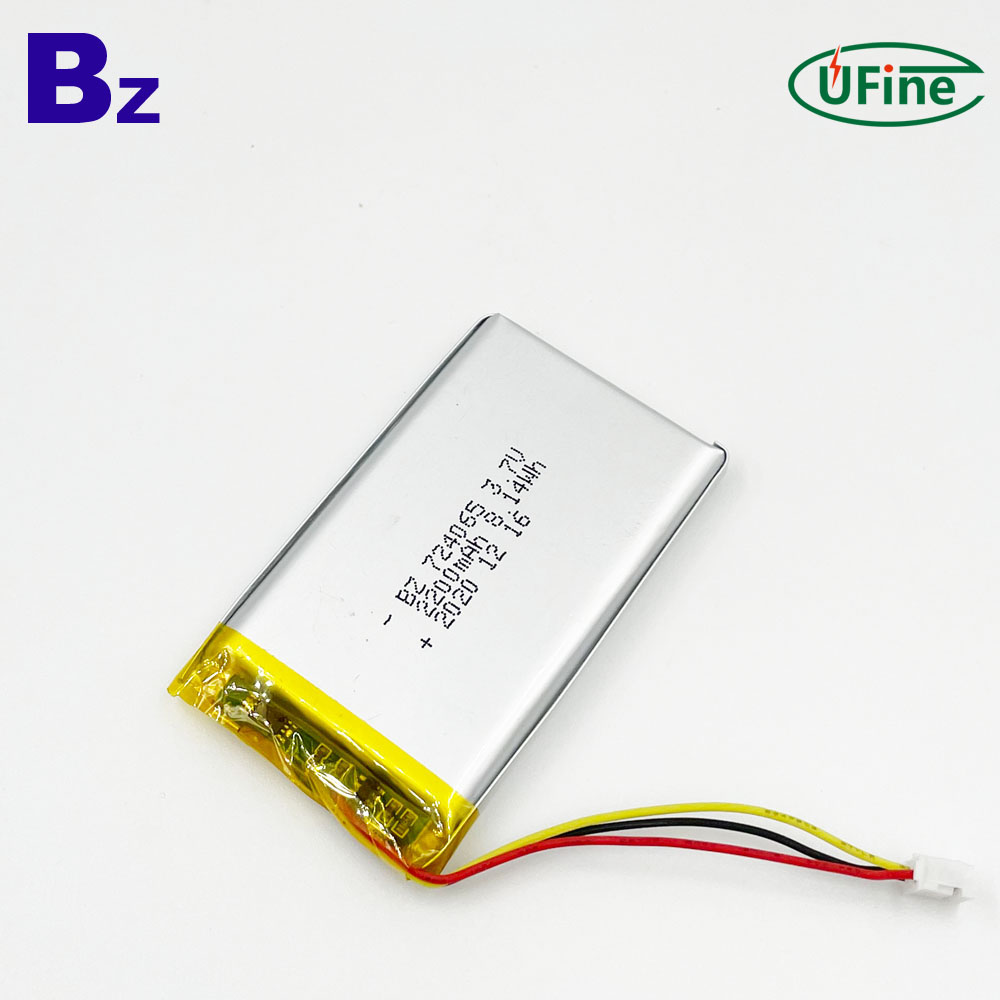 724065 3.7V 2200mAh Lithium Polymer Battery