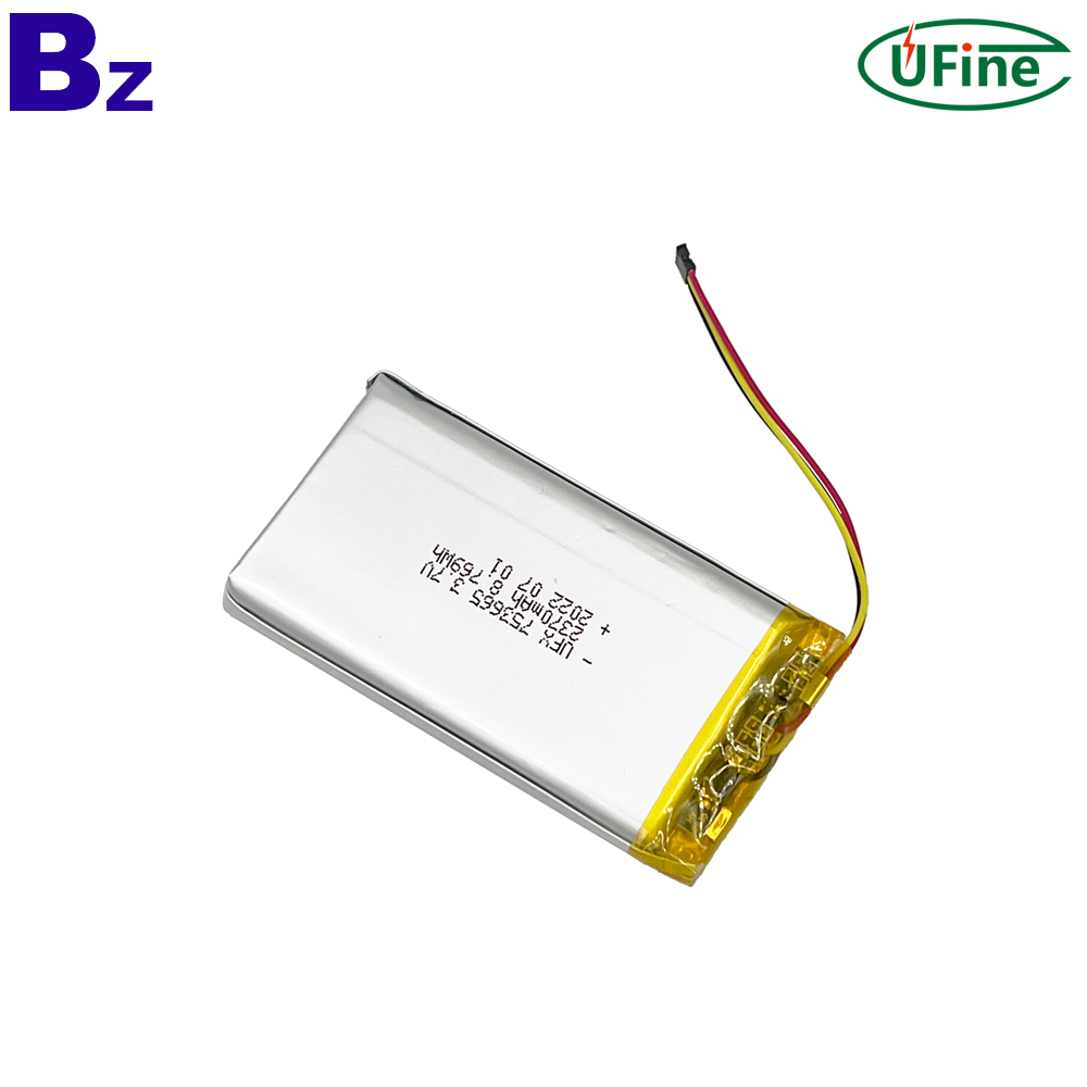 753665 3.7V 2370mAh Rechargable Pure Cobalt Battery