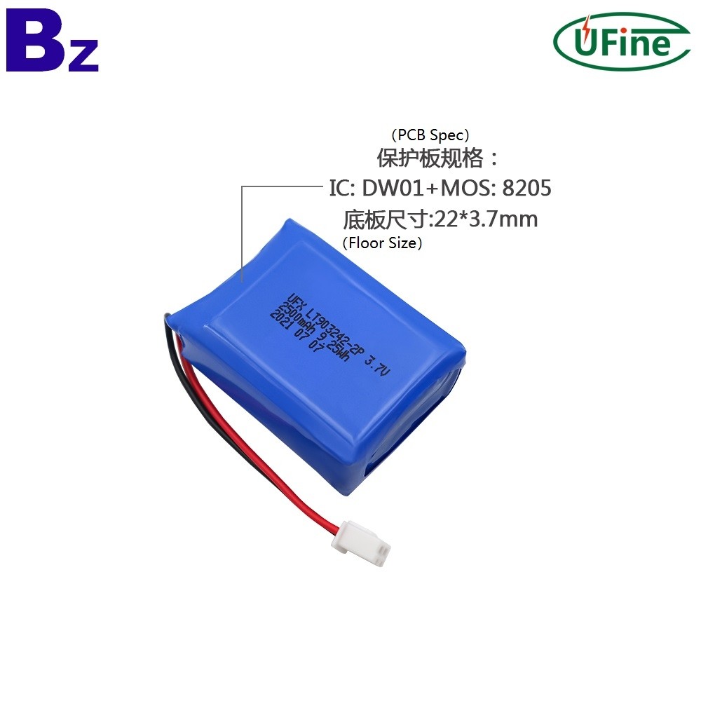 903242-2P 2500mAh 3.7V Polymer Li-ion Battery